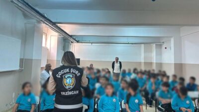 Erzincan İl Emniyet Müdürlüğü, çocukların güvenliği ve bilinçlendirilmesi amacıyla okullarda