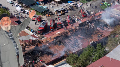 Tarihi Buğday Meydanı’ndaki iş yerlerinin çatılarında çıkan yangın sonrası esnaf
