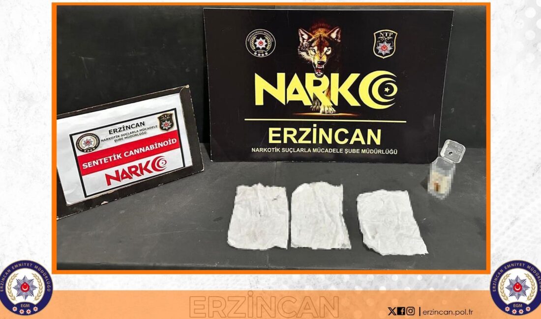 Erzincan İl Emniyet Müdürlüğü, uyuşturucu ile mücadelede kararlılığını sürdürüyor. Narkotik