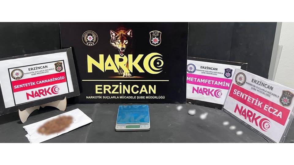 Erzincan İl Emniyet Müdürlüğü Narkotik Suçlarla Mücadele Şube Müdürlüğü ekipleri,