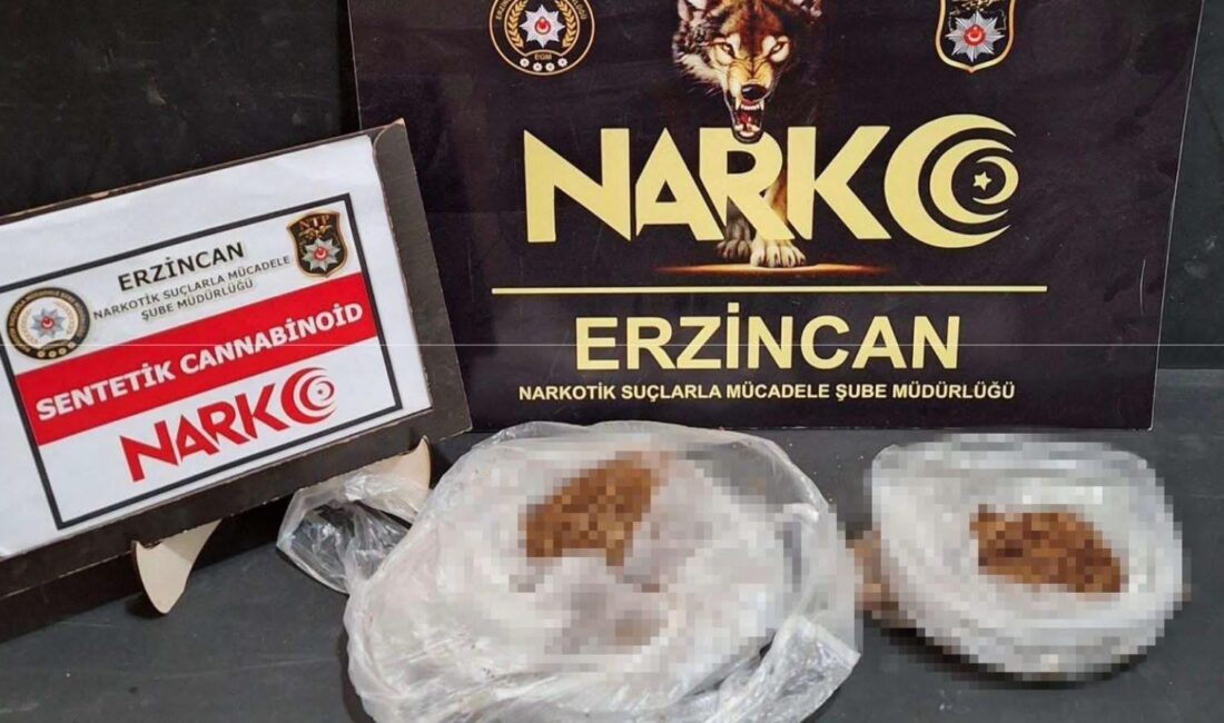 Erzincan İl Emniyet Müdürlüğü Narkotik Suçlarla Mücadele Şube Müdürlüğü ekipleri,