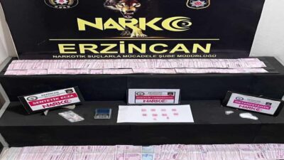 Erzincan’da Narkotik Suçlarla Mücadele Şube Müdürlüğü ekipleri, uyuşturucu madde ticareti