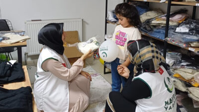 Erzincan’da Hayrat İnsani Yardım Derneği tarafından yürütülen yardım çalışması kapsamında,