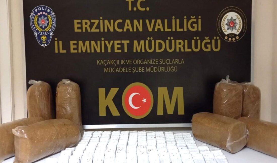 Erzincan İl Emniyet Müdürlüğü’ne bağlı Kaçakçılık ve Organize Suçlarla Mücadele