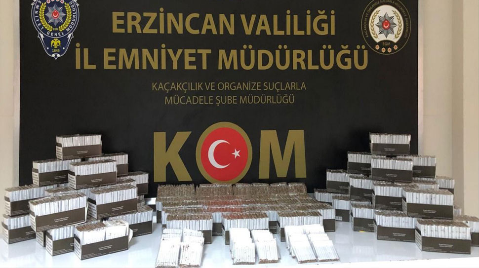 Muhammed Enes SEVİLİR Erzincan’da polis ekipleri kaçak sigara ve tütün