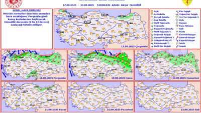 Türkiye yarın yeni bir yağışlı hava etkisine giriyor. Hava sıcaklığının 