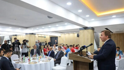 Erzincan Vali Hamza Aydoğdu, Belediye Başkanı Bekir Aksun ve protokol