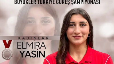 EBYÜ’lü milli sporcu Elmira Yasin, Gaziantep’te düzenlenen Büyükler Türkiye Güreş