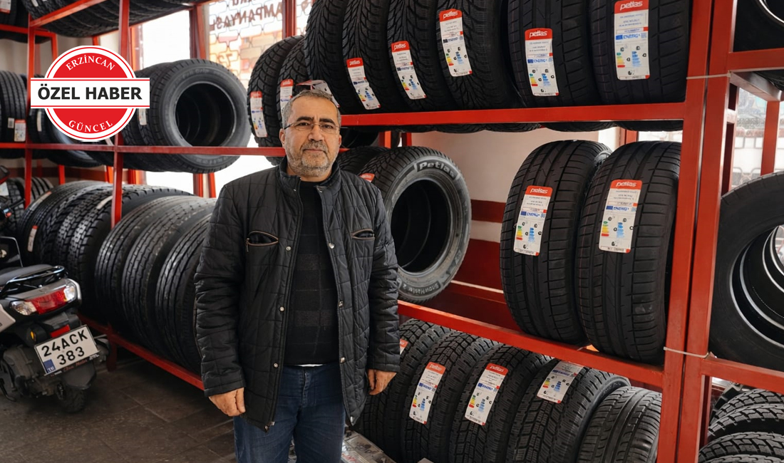 Erzincan’da 25 yıldır oto lastik sektöründe hizmet veren lastik ustası