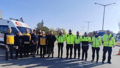 Erzincan İl Sağlık Müdürü Cihan Tekin ve Trafik Şube Müdürlüğü